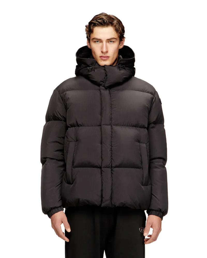 Diesel Gesteppte Daunenjacke aus ViralOff Taslan - Winterjacken - Herren - Grau Grau