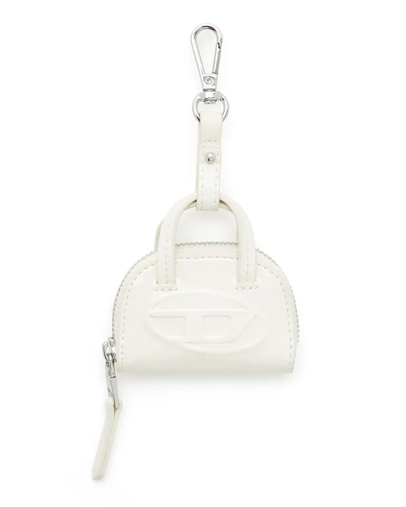 Diesel Taschenanhänger aus glänzendem, geknittertem Naplak - Charms und Schlüsselanhänger - Damen - Weiss Weiss