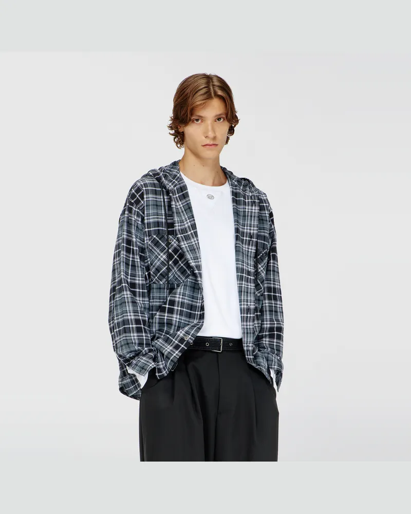Diesel Kapuzenshirt aus kariertem Flanell - Hemden - Herren - Bunt Bunt