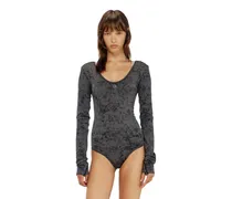 Rückenfreier Bodysuit mit utility-print - Bodys - Damen - Schwarz