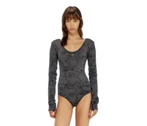 Rückenfreier Bodysuit mit utility-print - Bodys - Damen - Schwarz