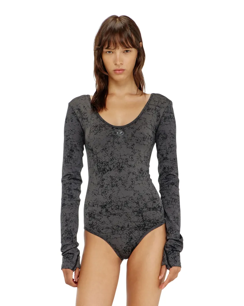 Diesel Rückenfreier Bodysuit mit utility-print - Bodys - Damen - Schwarz Schwarz