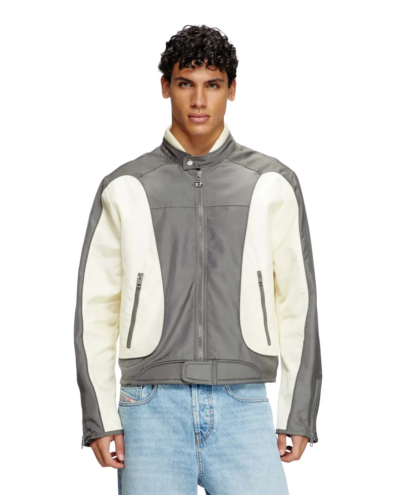 Diesel Colour-Block-Biker-Jacke mit Paspelierung - Jacken - Herren - Bunt Bunt