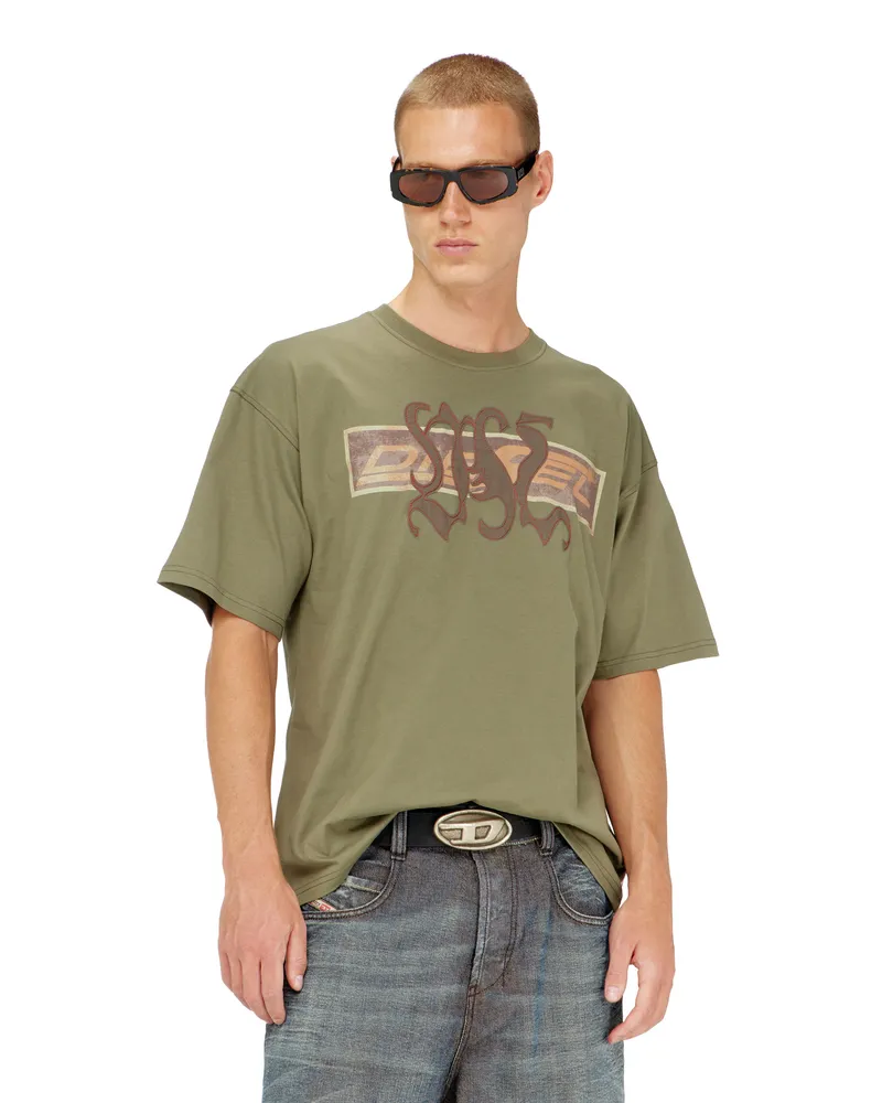 Diesel T-shirt mit printed Graphic und patches - T-Shirts - Herren - Grün Grün