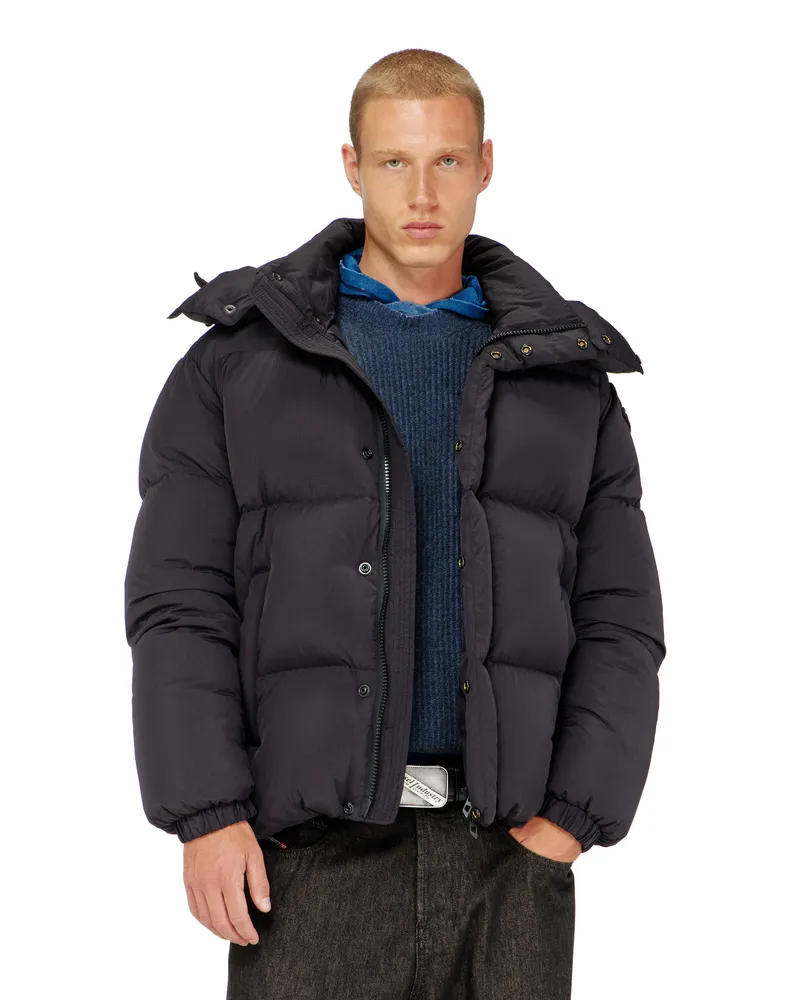 Diesel Gesteppte Daunenjacke aus ViralOff Taslan - Winterjacken - Herren - Grau Grau