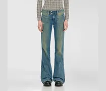 Bootcut Jeans Low Waist D-Hush, Mittelblau, Reißverschluss