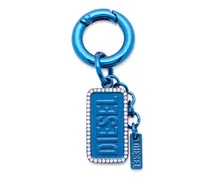 Metall-Schlüsselanhänger mit Diesel-Logo und Strasssteinen - Charms und Schlüsselanhänger - Unisex - Blau