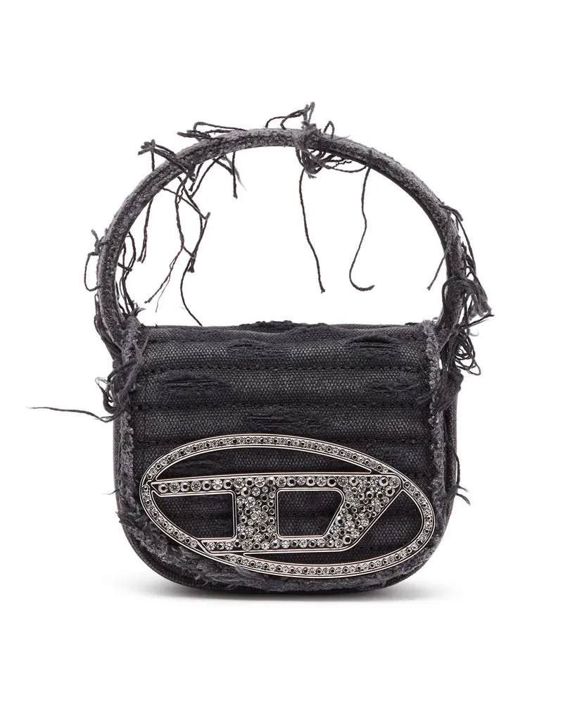Diesel 1DR XS-Ikonische Mini-Tasche aus Canvas und Leder - Schultertaschen - Damen - Schwarz Schwarz