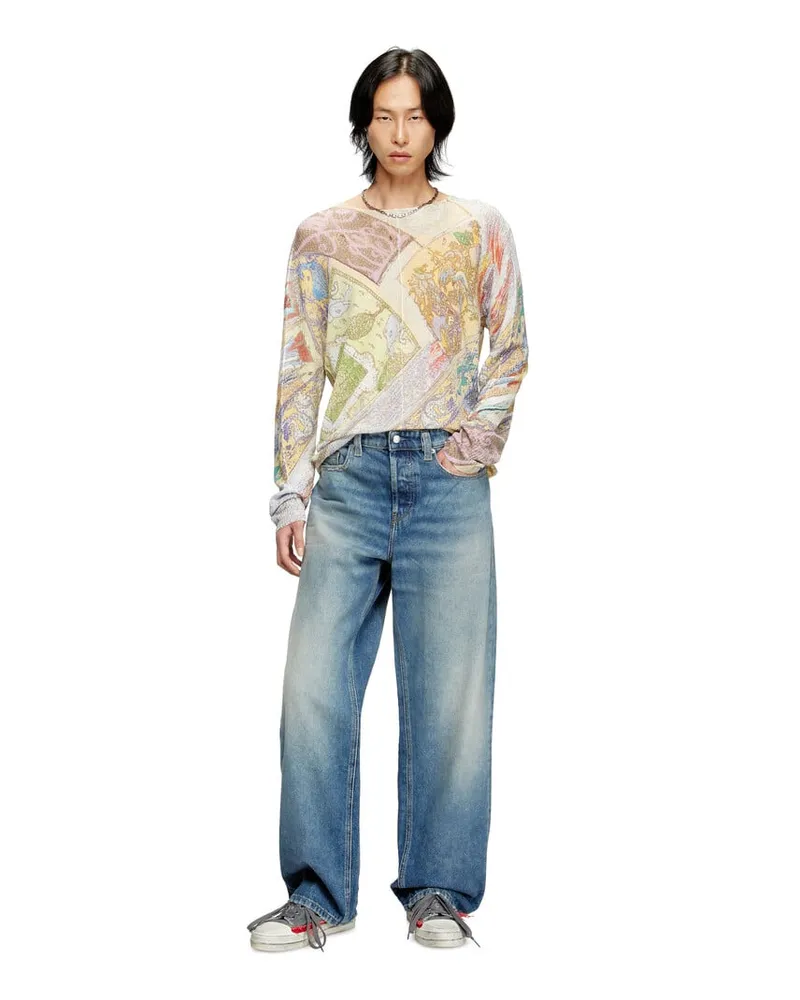 Diesel Pullover aus Leinen mit mittelalterlichem Print - Strickwaren - Unisex - Bunt Bunt