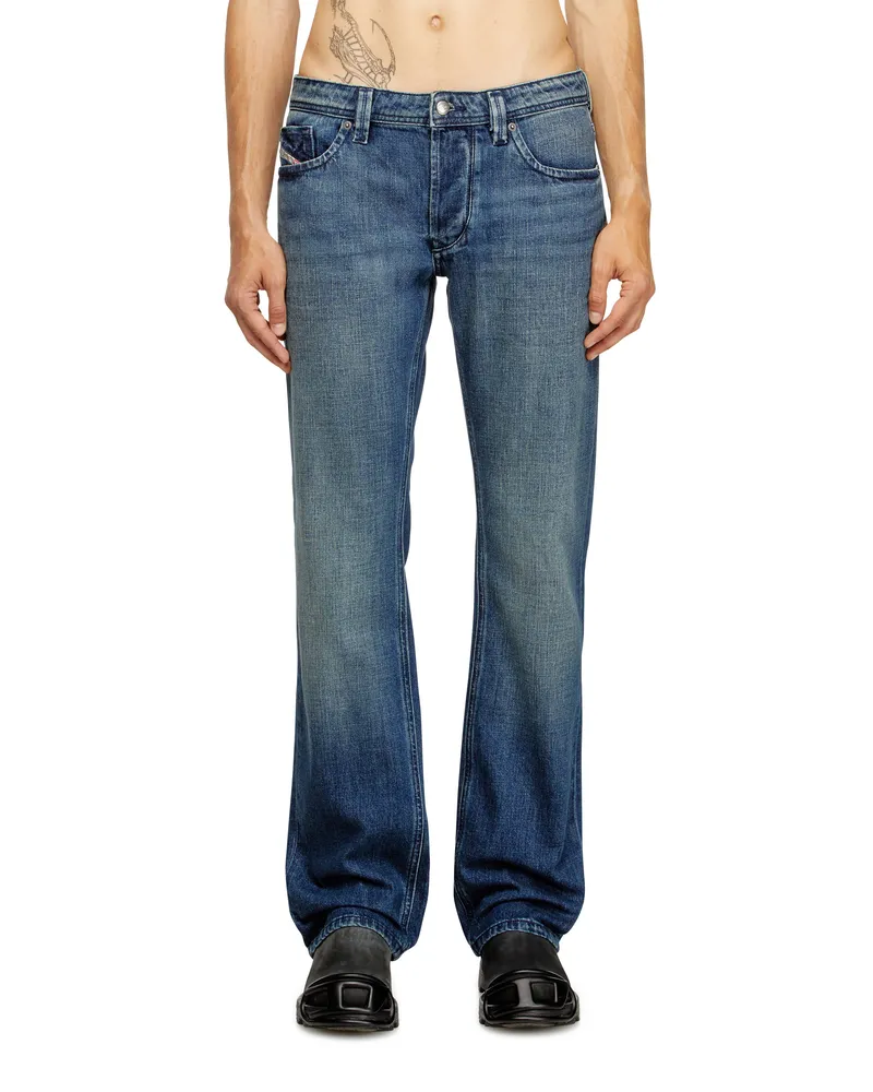 Diesel Regular Jeans Low Waist 1985 Larkee, Dunkelblau, Knopfverschluss Blau