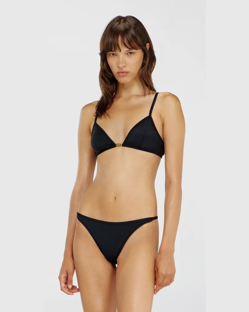 Diesel Triangle-BH aus Nylon mit Oval D-Detail - BHs - Damen - Schwarz Schwarz