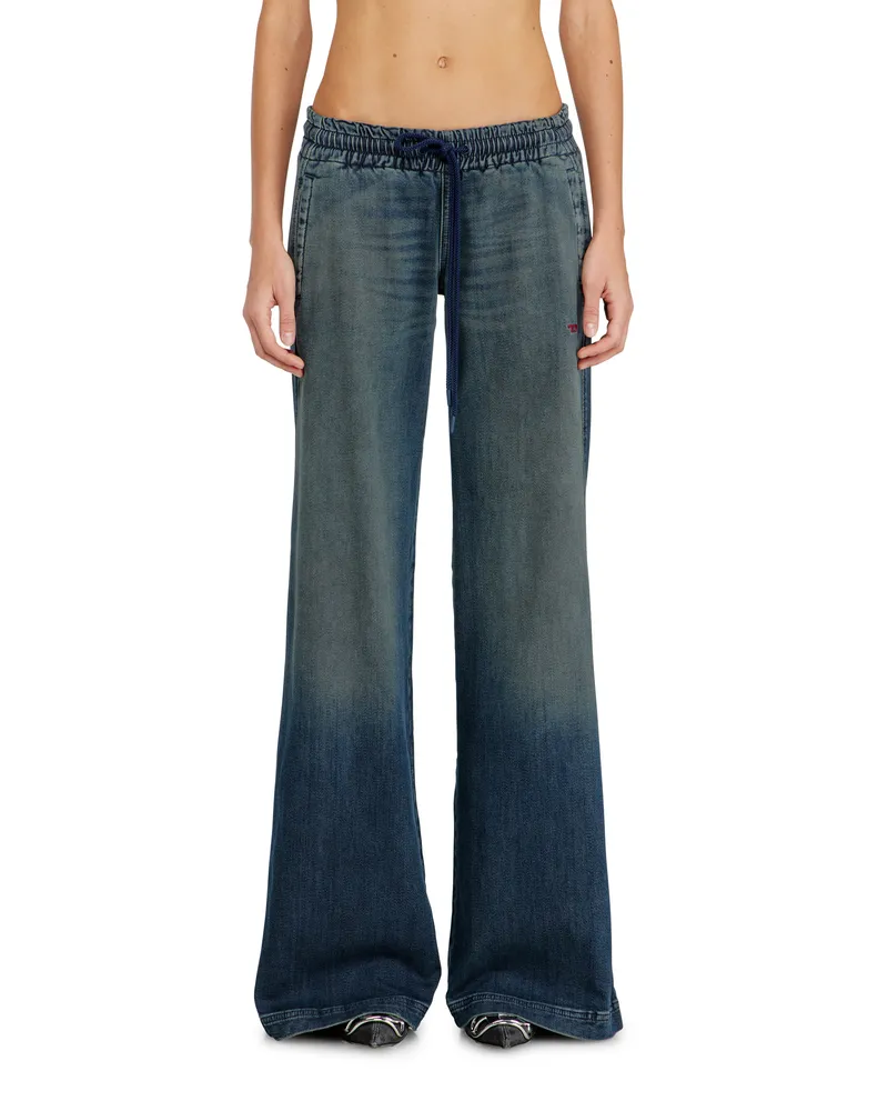 Diesel Relaxed Low Waist 2078 D-Ainty Joggjeans, Dunkelblau, Elastischer Bund Blau