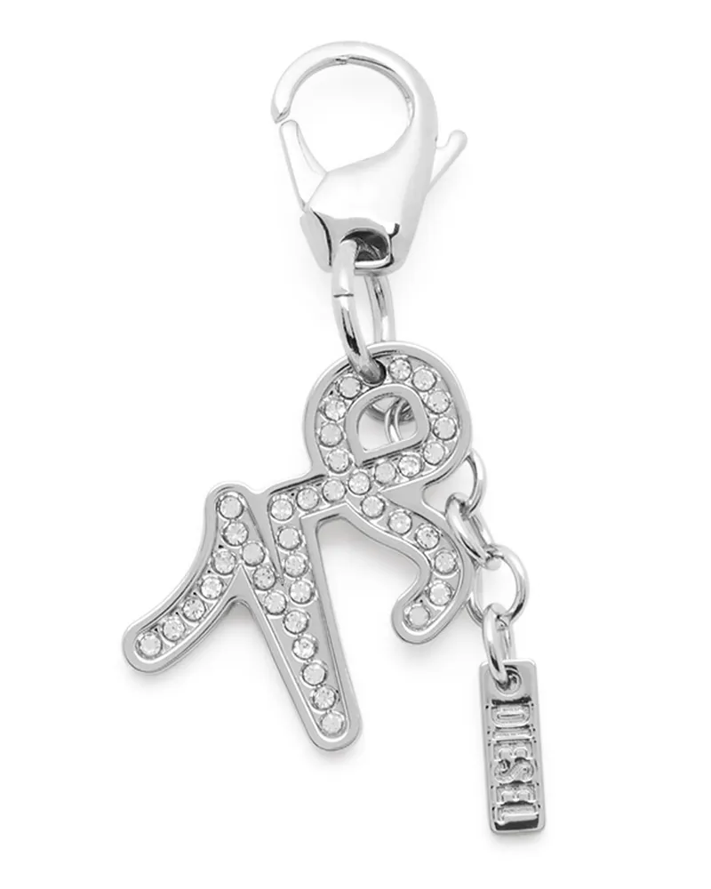 Diesel Metallanhänger Steinbock mit Strasssteinen - Charms und Schlüsselanhänger - Unisex - Silber Silber