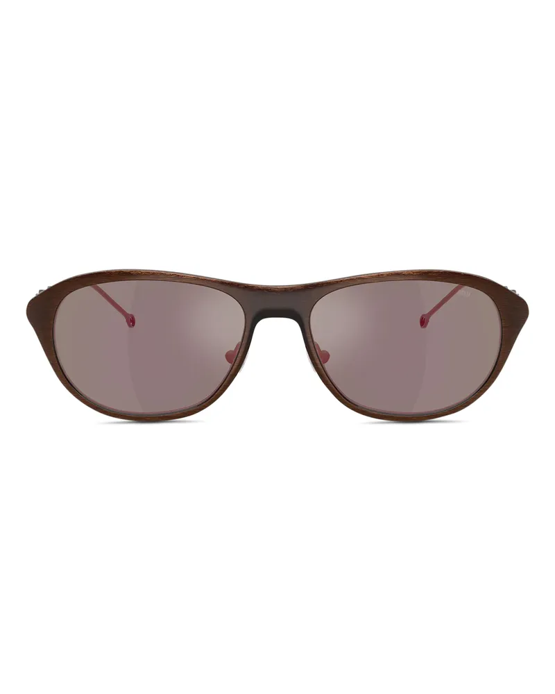 Diesel Rechteckige Sonnenbrille - Sonnenbrille - Unisex - Gold Gold