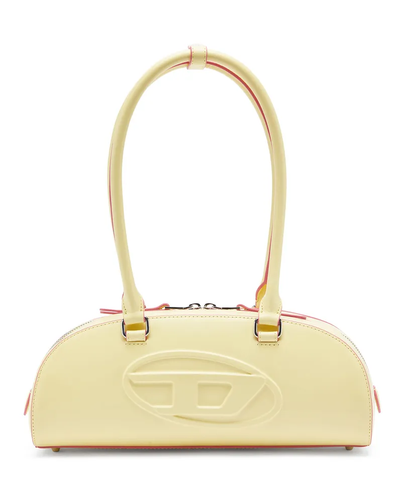 Diesel 1DR Dome - Langgezogene Bowlingtasche aus Leder - Schultertaschen - Damen - Gelb Gelb