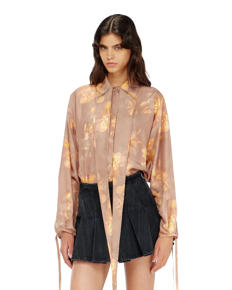 Diesel Hemd aus habotai-seide mit blumenprint - Hemden - Damen 