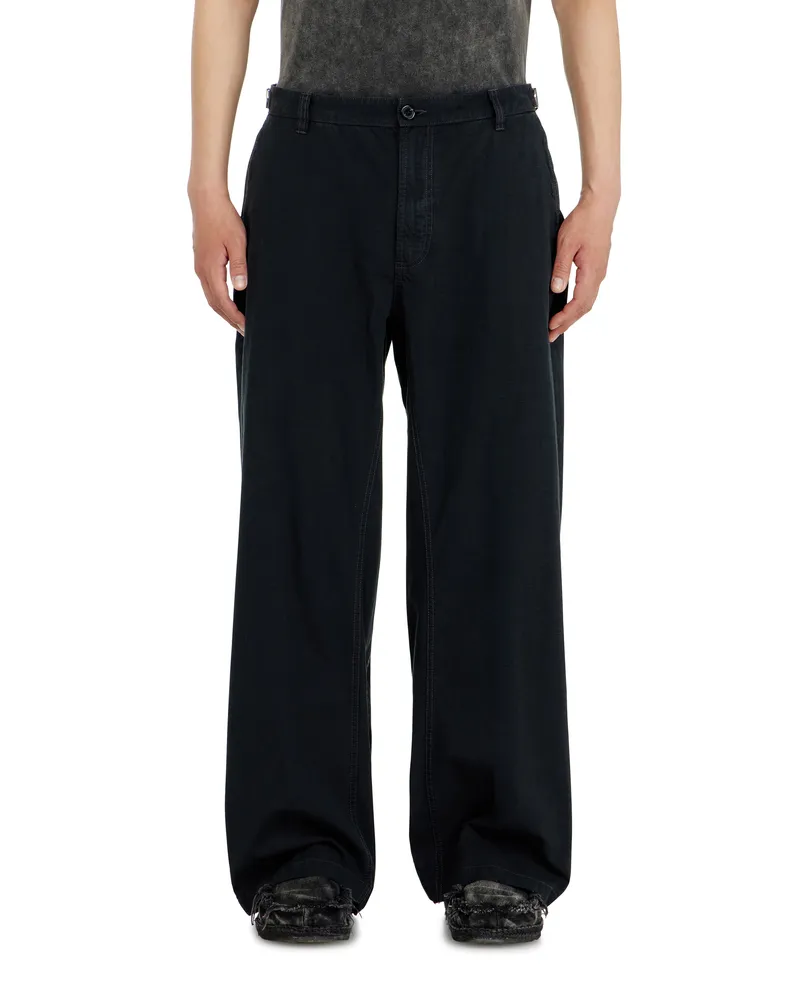 Diesel Baumwoll-Ripstop-Hose mit seitlichen Schnallen - Hosen - Herren - Schwarz Schwarz