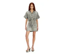 Jeanskleid mit sportlichen Streifen - Kleider - Damen - Grau