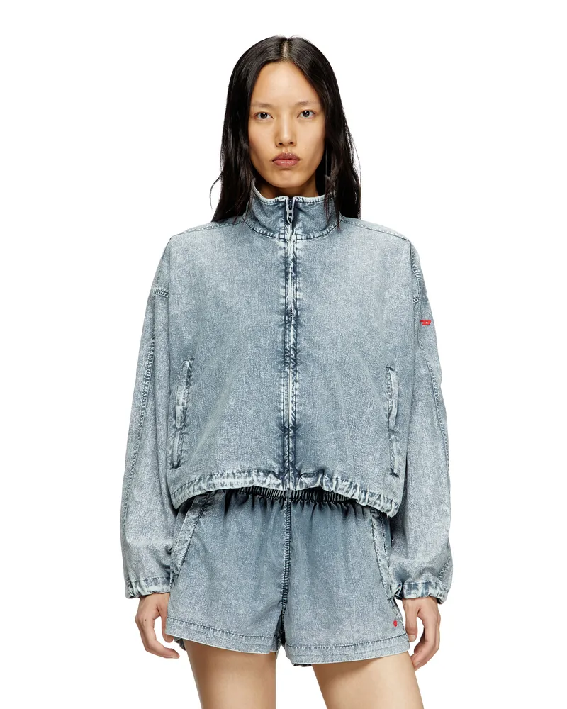 Diesel Verkürzte Jacke aus recyceltem Nylon-Taslan - Jacken - Damen - Blau Blau