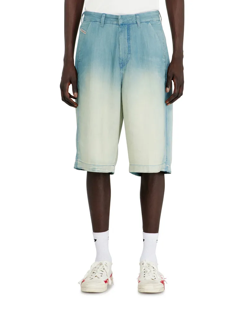 Diesel Shorts aus fließendem, überfärbtem Denim - Denim Kurze Hose - Herren - Blau Blau