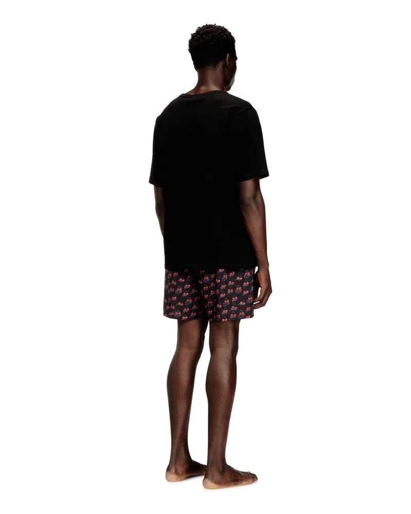Diesel Baumwoll-Pyjama-Set mit Allover-Print - Pyjamas - Herren - Schwarz Schwarz