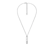 Halskette mit Anhänger aus Edelstahl - Halsketten - Unisex - Silber