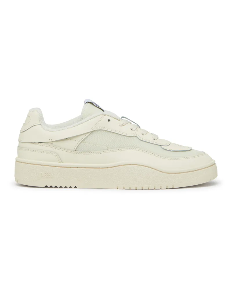 Diesel S-Oval Skate-Sneakers aus Leder mit Einsatz aus Stoff - Sneakers - Herren - Beige Beige