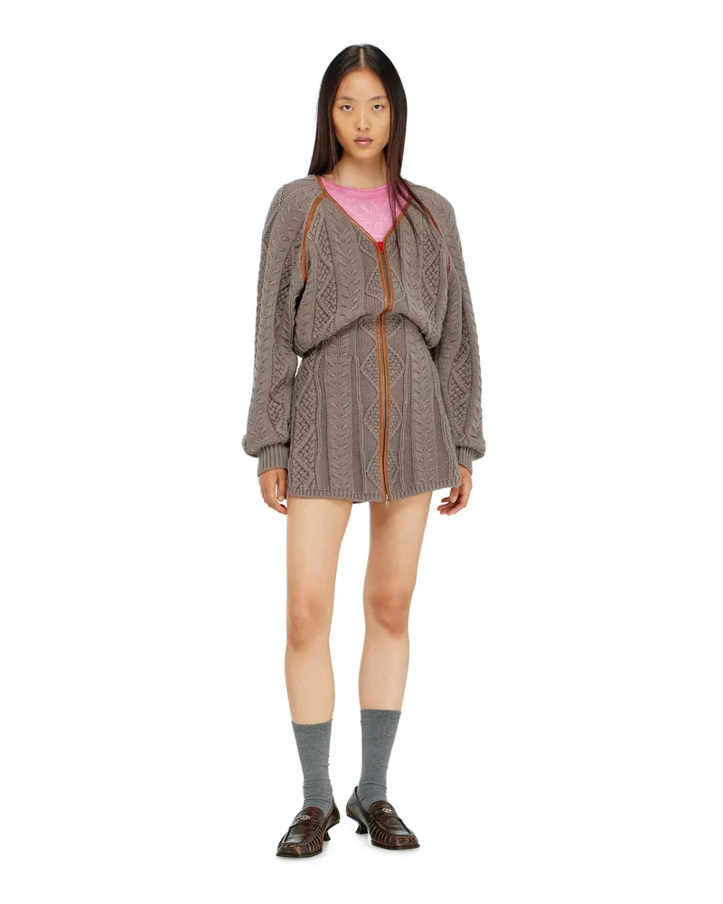 Diesel Mini-Strickkleid im Zopfmuster - Kleider - Damen - Grau Grau