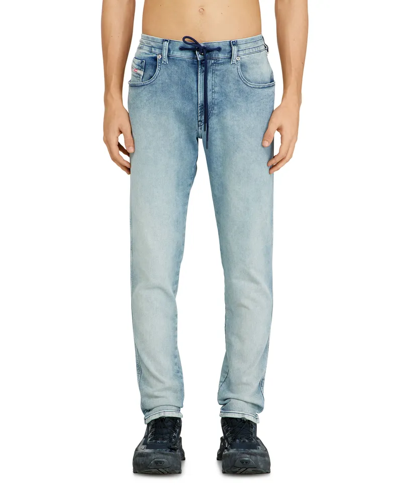 Diesel Slim Regular Waist 2062 D-Strukt Joggjeans, Hellblau, Reißverschluss Blau