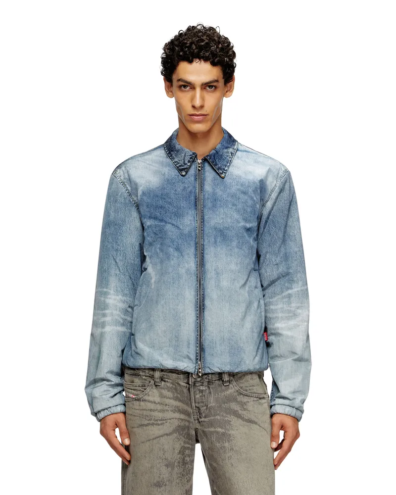 Diesel Jacke aus Nylon mit Denim-Effekt - Jacken - Herren - Blau Blau