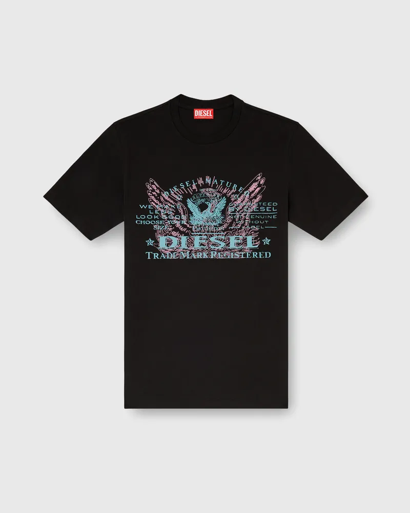 Diesel T-Shirt aus Baumwolle mit Grafikprint - T-Shirts - Herren - Schwarz Schwarz