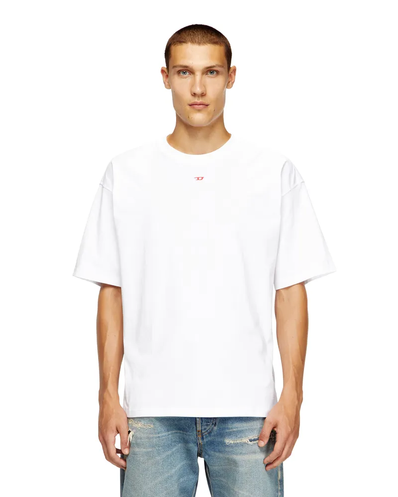 Diesel T-Shirt mit gesticktem D-Patch - T-Shirts - Unisex - Weiss Weiss