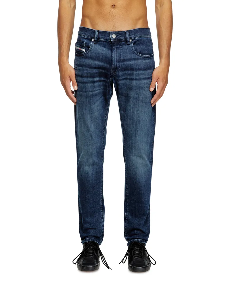 Diesel Slim Jeans Regular Waist 2019 D-Strukt, Dunkelblau, Reißverschluss Blau
