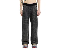 Sweathose im Denim-Look mit Seitenstreifen - Hosen - Herren - Schwarz