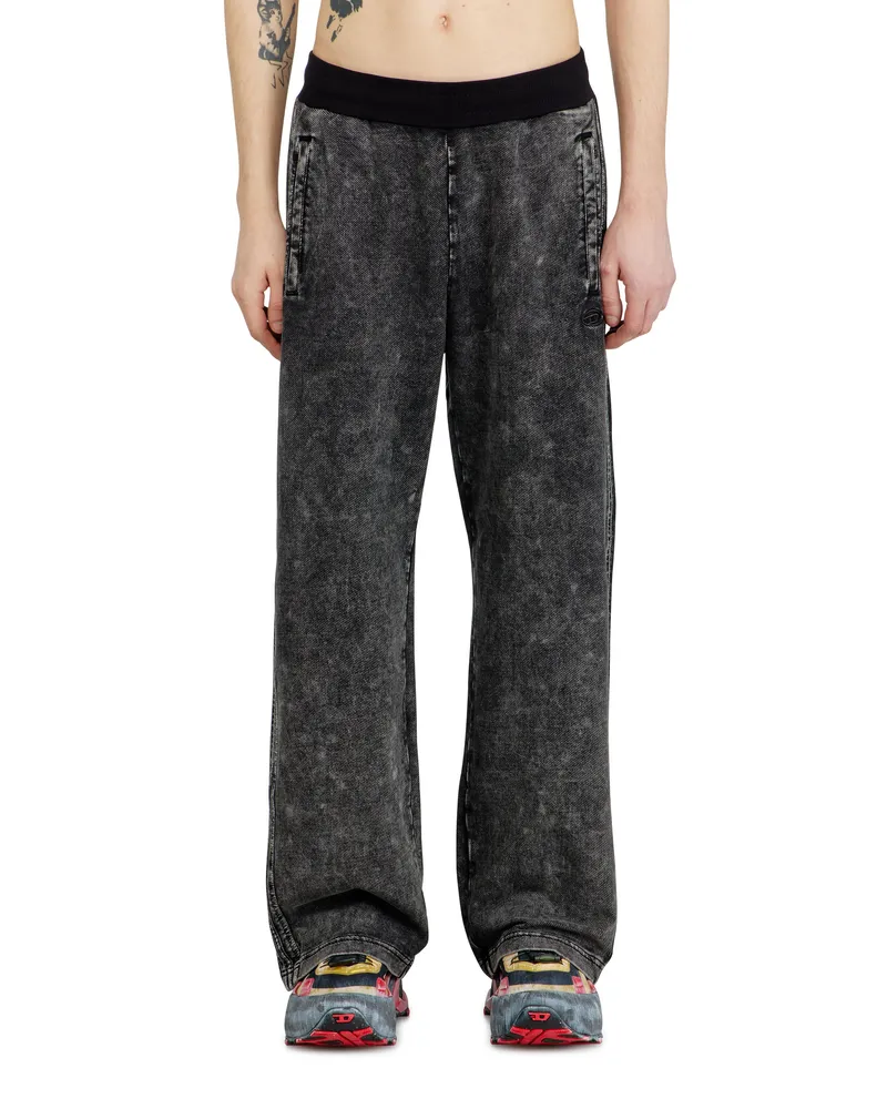 Diesel Sweathose im Denim-Look mit Seitenstreifen - Hosen - Herren - Schwarz Schwarz