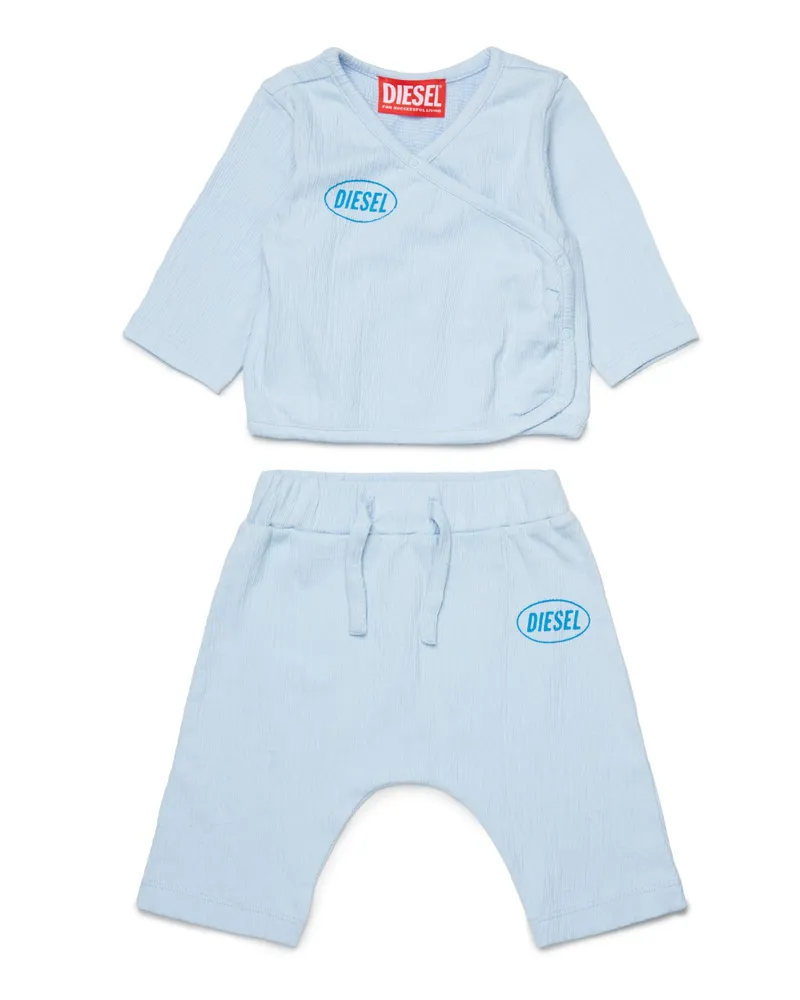 Diesel Strukturiertes Overall-Set aus Baumwolle - Latzhosen - Unisex - Blau Blau