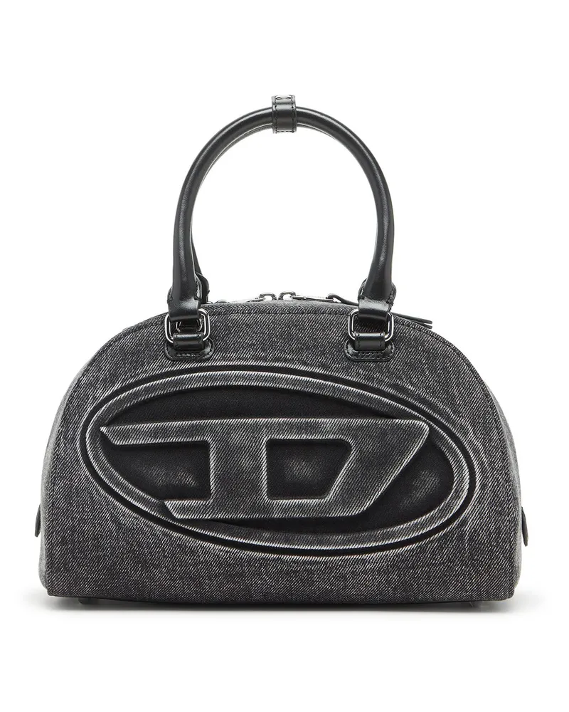 Diesel 1DR Dome-Bowlingtasche aus gewaschenem Denim - Handtaschen - Damen - Grau Grau