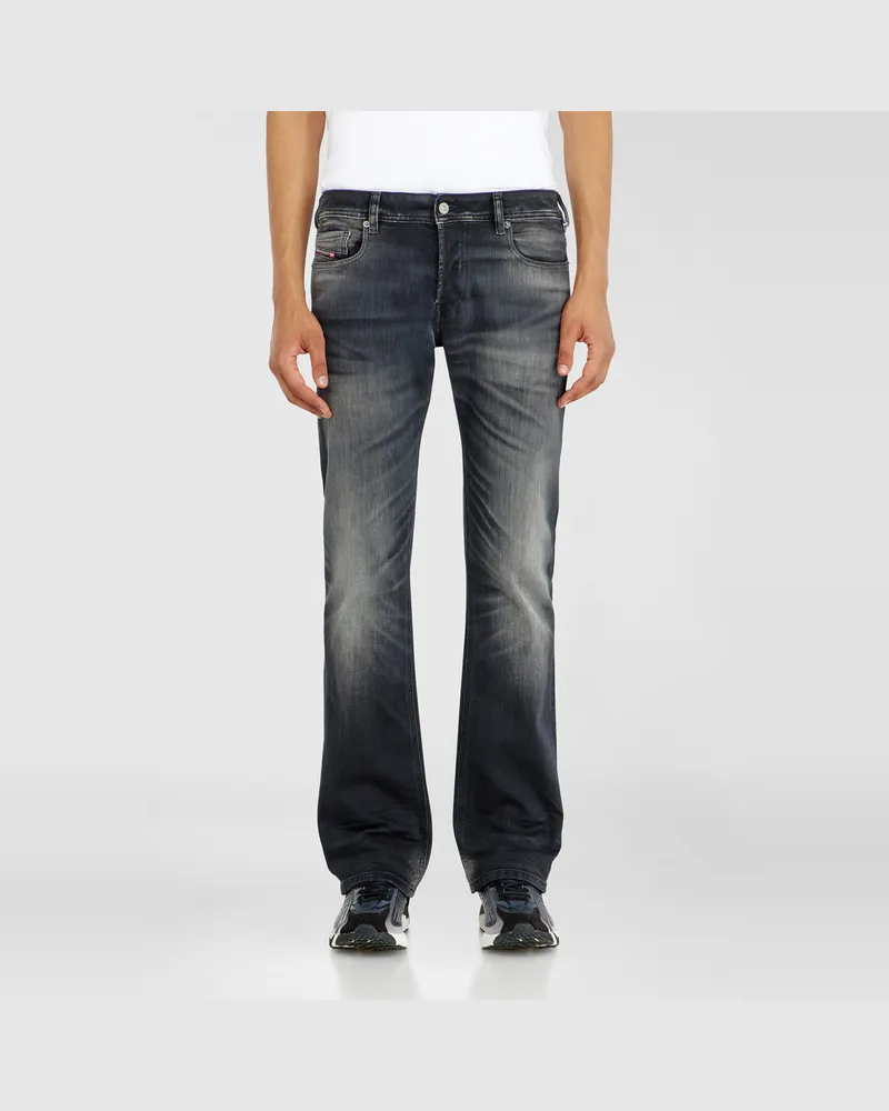 Diesel Bootcut Jeans Low Waist 2007 Zatiny, Schwarz/Dunkelgrau, Knopfverschluss Schwarz