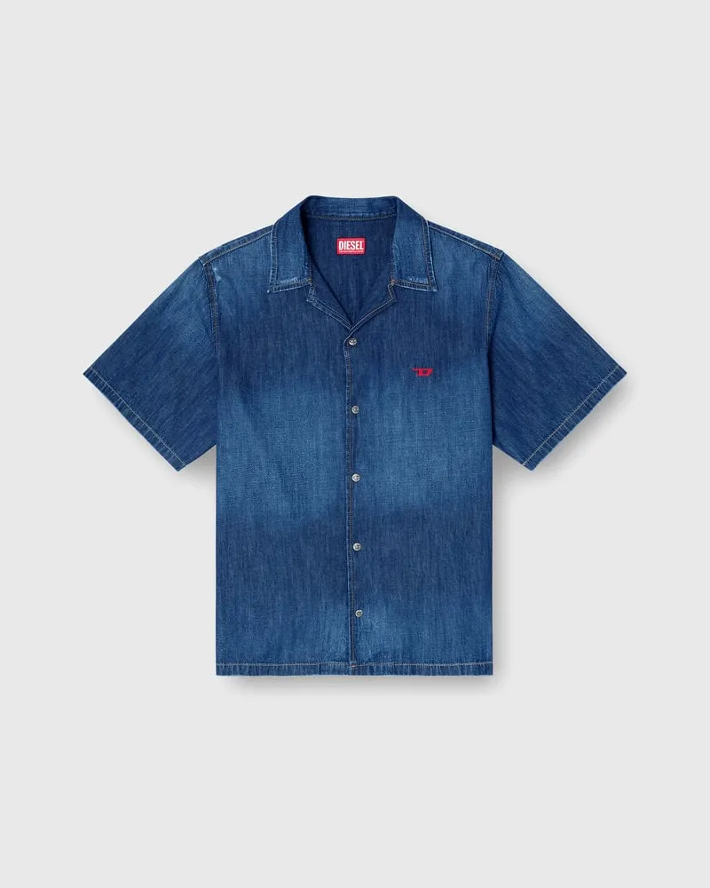 Diesel Jeanshemd mit kurzen Ärmeln - Denimhemden - Herren - Blau Blau