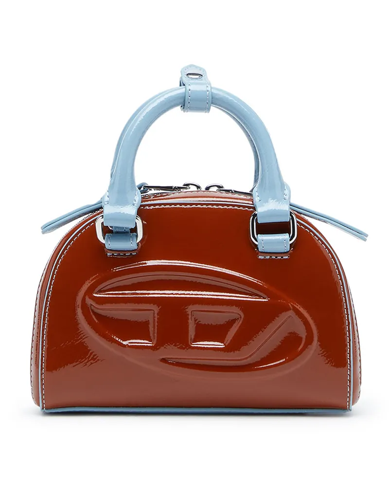 Diesel 1DR Dome-Schlanke Bowlingtasche mit Naplak-Effekt - Schultertaschen - Damen - Braun Braun