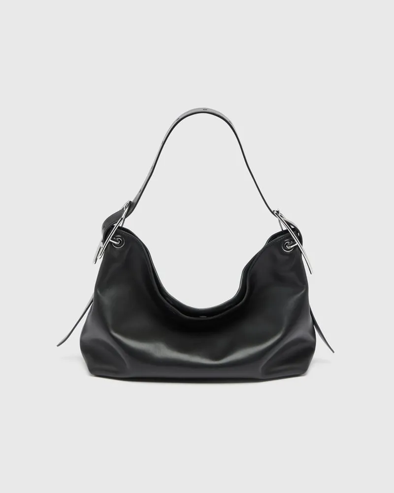 Diesel D-Line-Leder-Schultertasche - Schultertaschen - Damen - Schwarz Schwarz