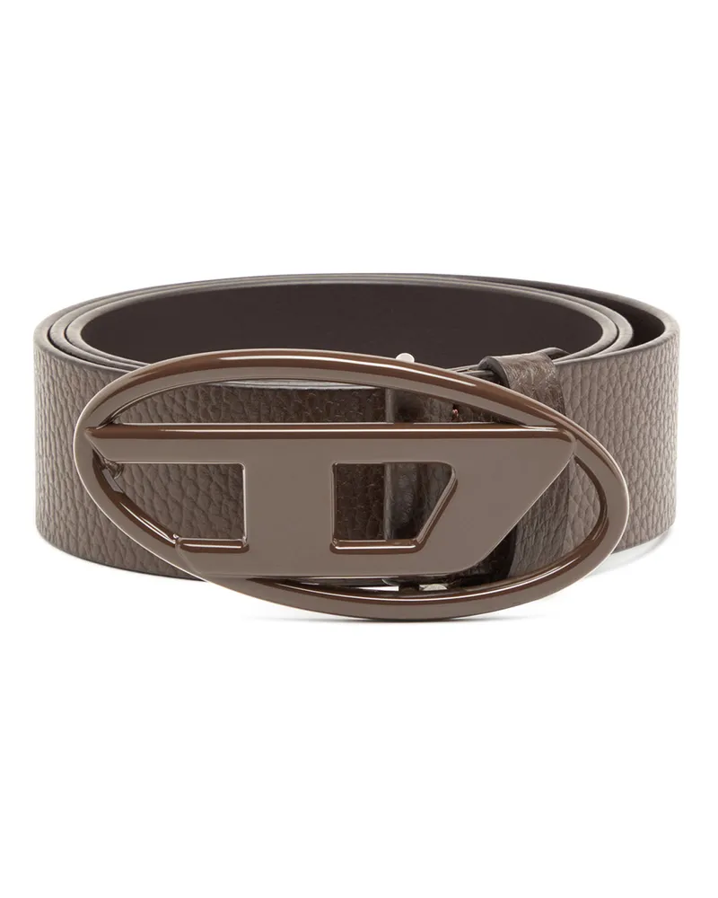 Diesel 4cm Gürtel aus Leder mit matter Oval D-Schnalle - Gürtel - Unisex - Braun Braun