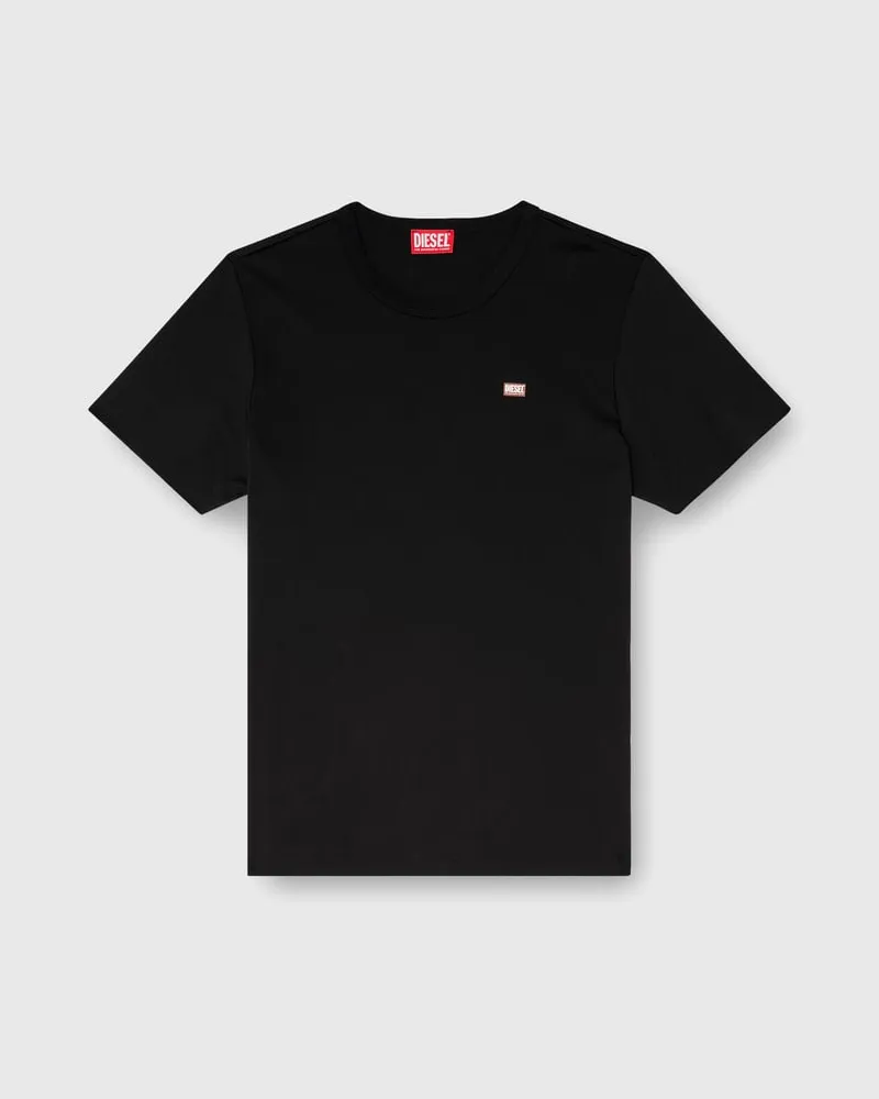 Diesel T-Shirt aus Baumwolle mit Mini-Logo - T-Shirts - Herren - Schwarz Schwarz