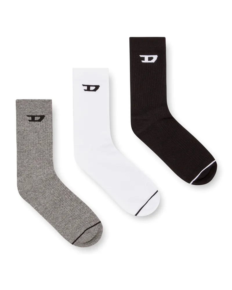 Diesel Rippenstricksocken im Dreierpack mit D-Logo - Socken - Herren - Bunt Bunt
