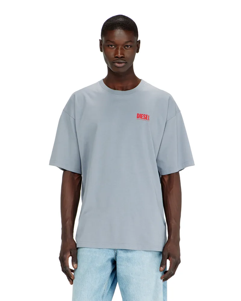 Diesel Baumwoll-T-Shirt mit Diesel-Biscotto-Print - T-Shirts - Herren - Grau Grau