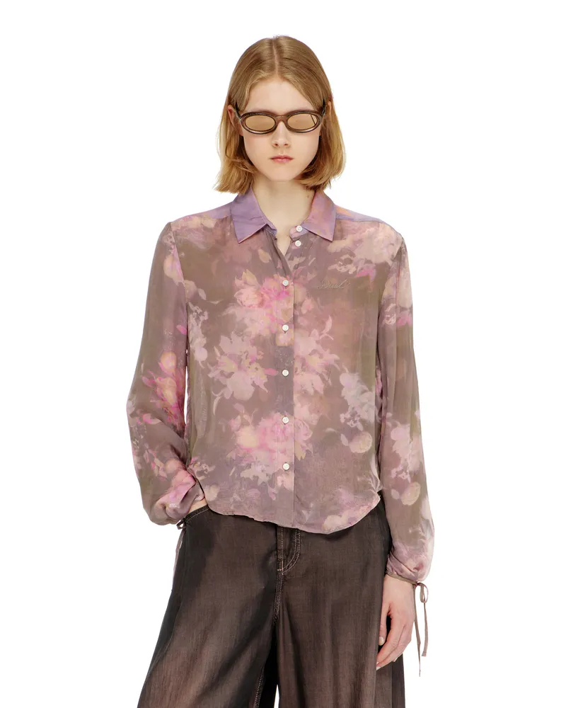 Diesel Chiffon-Bluse mit all-over Blumenprint - Hemden - Damen - Bunt Bunt