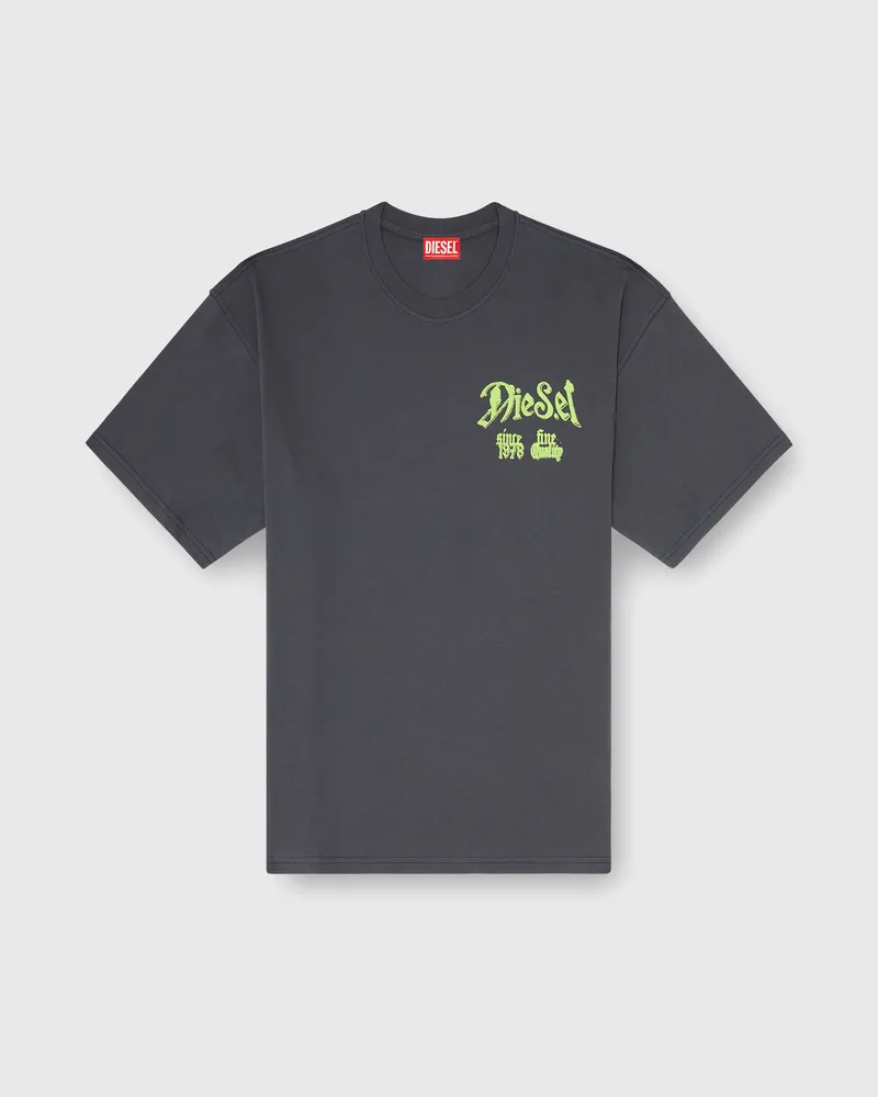 Diesel Baumwoll-T-Shirt mit Flock-Print - T-Shirts - Herren - Grau Grau