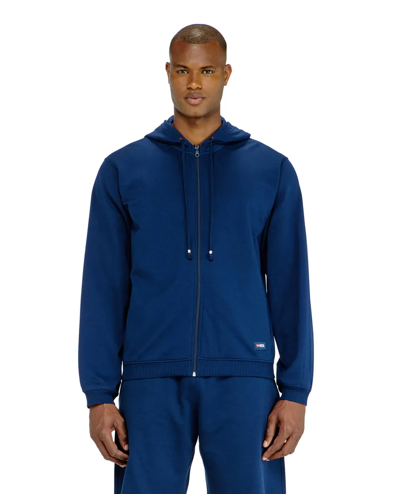 Diesel Kapuzenpullover aus aufgerauter Baumwollmischung - Oberteile - Herren - Blau Blau