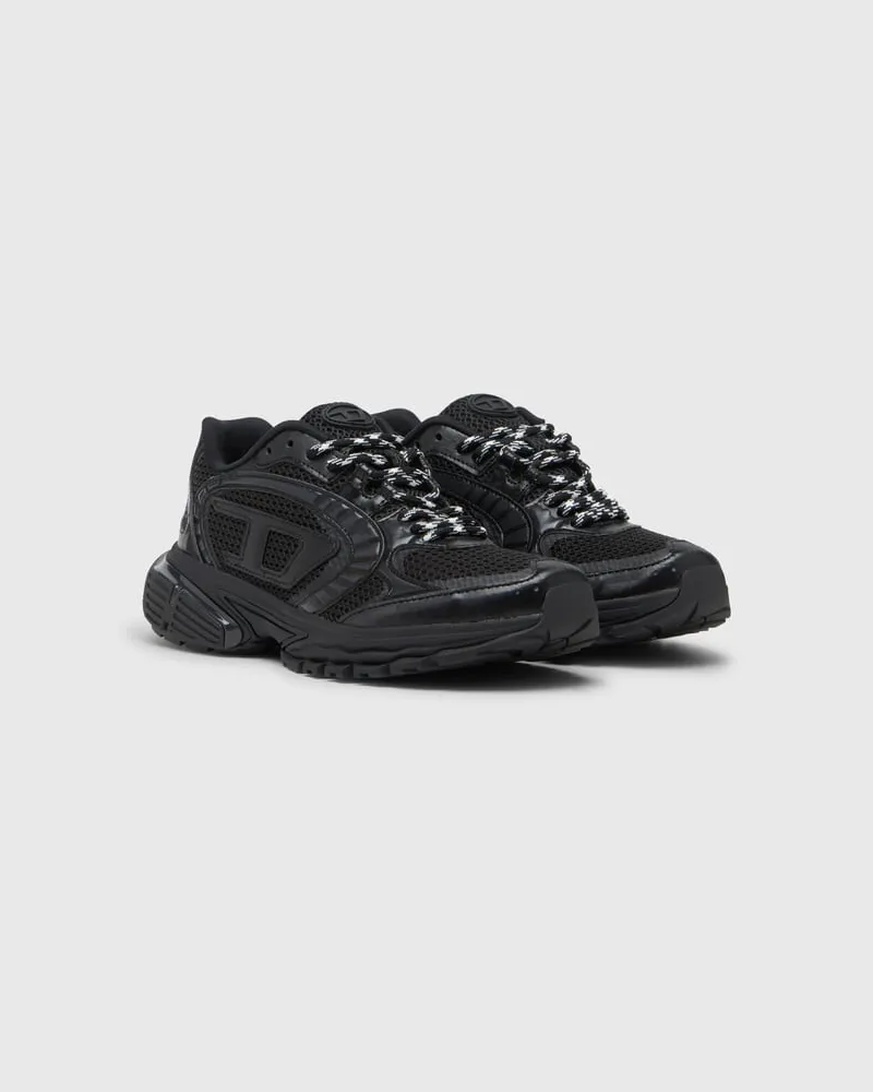 Diesel S-Pro-V-Dense-Einfarbige Sneakers aus Mesh mit Oval D-Logo - Sneakers - Damen - Schwarz Schwarz