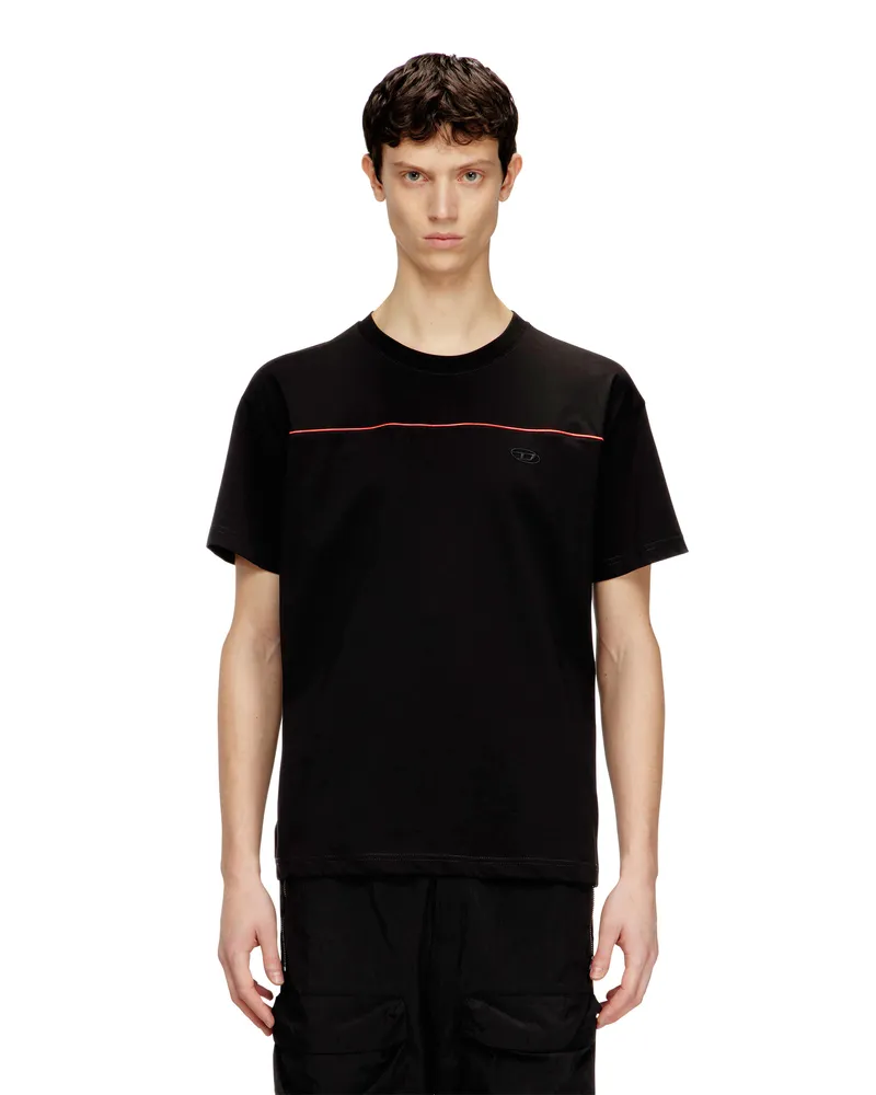 Diesel T-Shirt mit kontrastierenden Paspeln - T-Shirts - Herren - Schwarz Schwarz